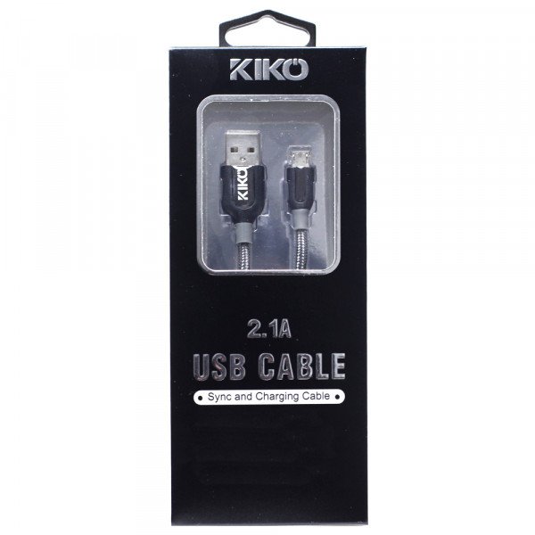 Wholesale Micro 2A USB V8V9 Heavy Duty Braided Cable 3FT (Gray)